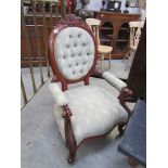 A mahogany framed Gentleman's chair