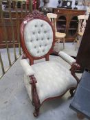 A mahogany framed Gentleman's chair