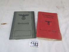 A Nazi Germany passport and ID card (Postsparbuch Deutsche Reichspost,