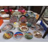 A collection of Poole and Royal Doulton plates together with items of Shelley, Beswick,