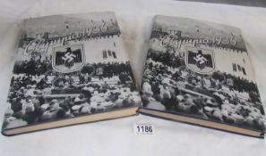 2 volumes of Die Olympischen Spiele 1936 (The Olympic Games 1936) edited by Cigaretten-Bilderdienst,