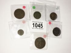 A Sweden 1/6 ore 1718, a 1 ore 1778, a quarter skilling 1806, a half skilling 1803,