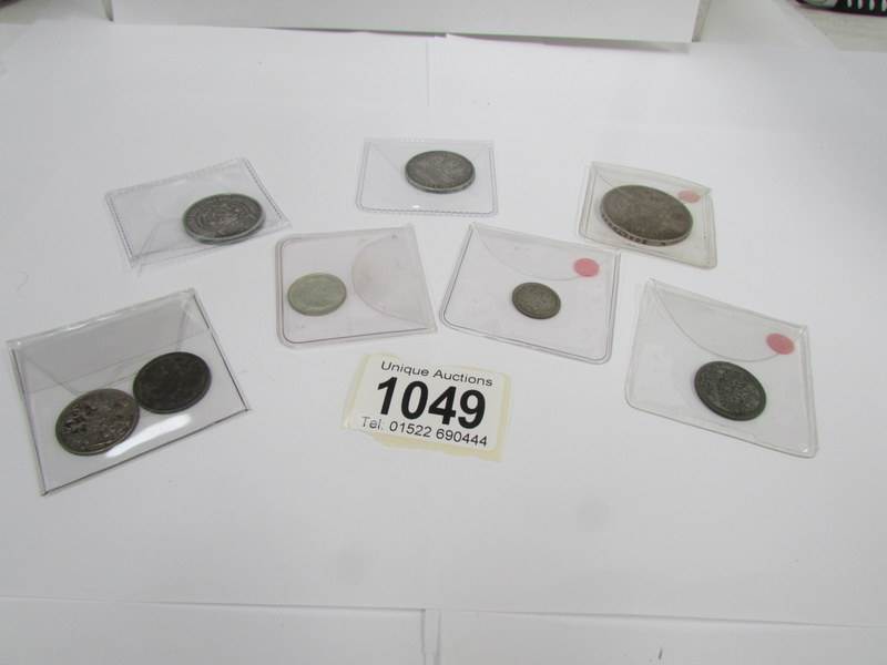 A 5 Russian silver Zolotniks 1900, a 15 Zolotniks 1878, a 1 rouble 1891,