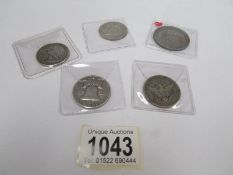 4 USA silver half dollars being 1902, 1942,