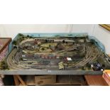 A table layout N gauge railway with buildings, well detailed,
