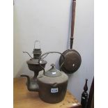 A Victorian copper kettle,