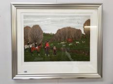 A signed artist proof French lithograph 'Eppreuve D'Artiste' of horses and hounds by Vincent