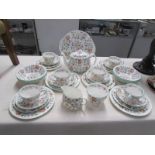 34 pieces of Minton Haddon Hall tea ware including teapot