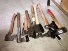 A quantity of metal head axes,