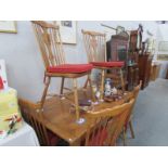 A good quality solid pippy oak dining table and 6 chairs