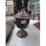 A copper samovar,