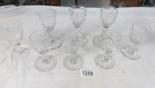 8 old glasses including Victorian