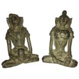 A male and female fertility symbol figures believed to be from Cambodia or Burma,