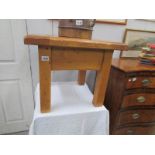 A Solid oak French square side table