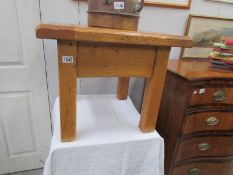 A Solid oak French square side table