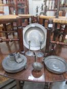A mixed lot of period pewter