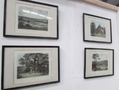 A set of 4 hunting prints published by R Ackermans, printed by D Wolstenholme,