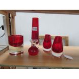 5 pieces of ruby glass