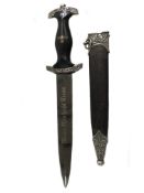 A military dagger in scabbard with Nazi Germany SS symbols