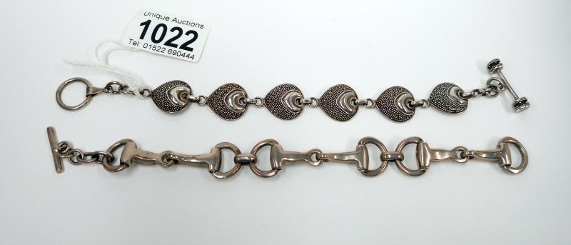 2 nice quality heavy silver bracelets, - Image 2 of 7
