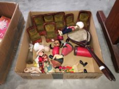 A box of vintage toys