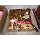 A box of vintage toys