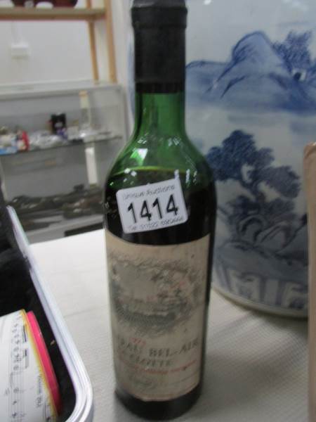 A bottle of Chateau-Bel-Air La Clotte 1971 Bordeaux red wine