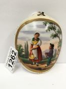 An early 19th century continental hand painted porcelain plaque