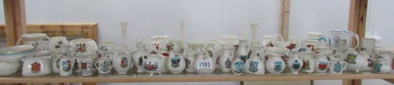 In excess of 85 pieces of Goss crested china