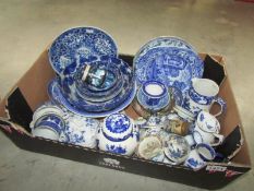 A quantity of blue and white Chinese and Japanese ware,