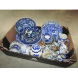 A quantity of blue and white Chinese and Japanese ware,