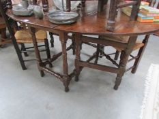 A period oak gate leg table