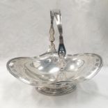 A large silver basket marked 'STERLING' bearing the makers mark for F W Whiting,