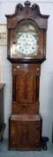 A long case clock with painted dial and 8 day movement by Bartle,