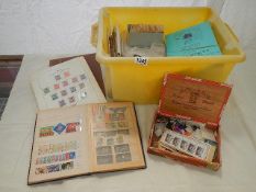A collection of stamp albums and sheets including Greece,