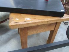 A French solid oak square side table