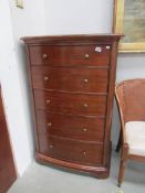 A good quality mahogany 5 drawer tall boy