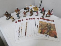 A collection of Del Prado Medieval Warriors figures with magazines