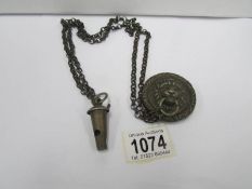A 19th century police whistle on chain