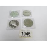10 Swaziland silver emalangen 1975, a Seychelles silver 25 rupees,