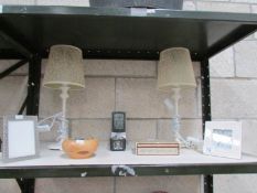 A mixed lot including pair of table lamps,