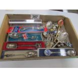 A collection of souvenir spoons