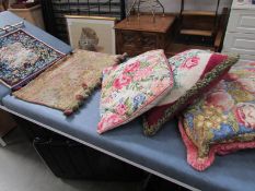 3 tapestry cushions and 2 tapestries