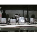 A Prinknash coffee set and 2 mugs