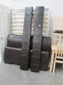 A leather effect bedstead with mattress