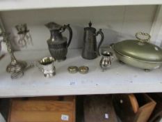 A mixed lot of silver plate including coffee pots,