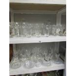 2 shelves of good quality glass ware