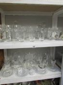 2 shelves of good quality glass ware