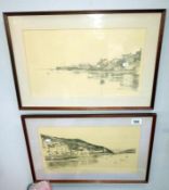 A pair of framed and glazed drawings signed Claire Davies