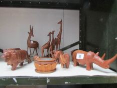 A quantity of wooden animals etc